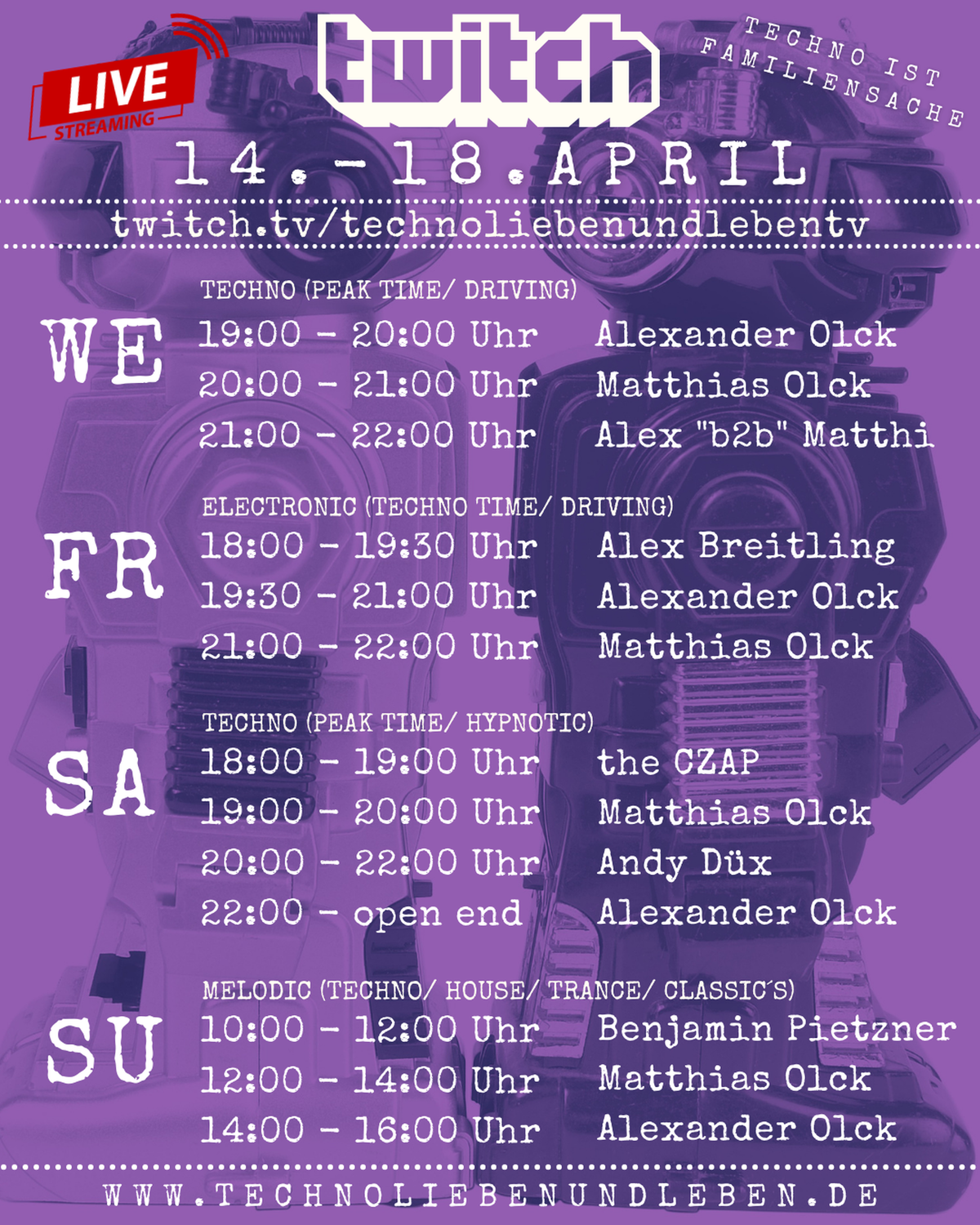 [18.04.2021] Techno Lieben & Leben Livestream @ Twitch