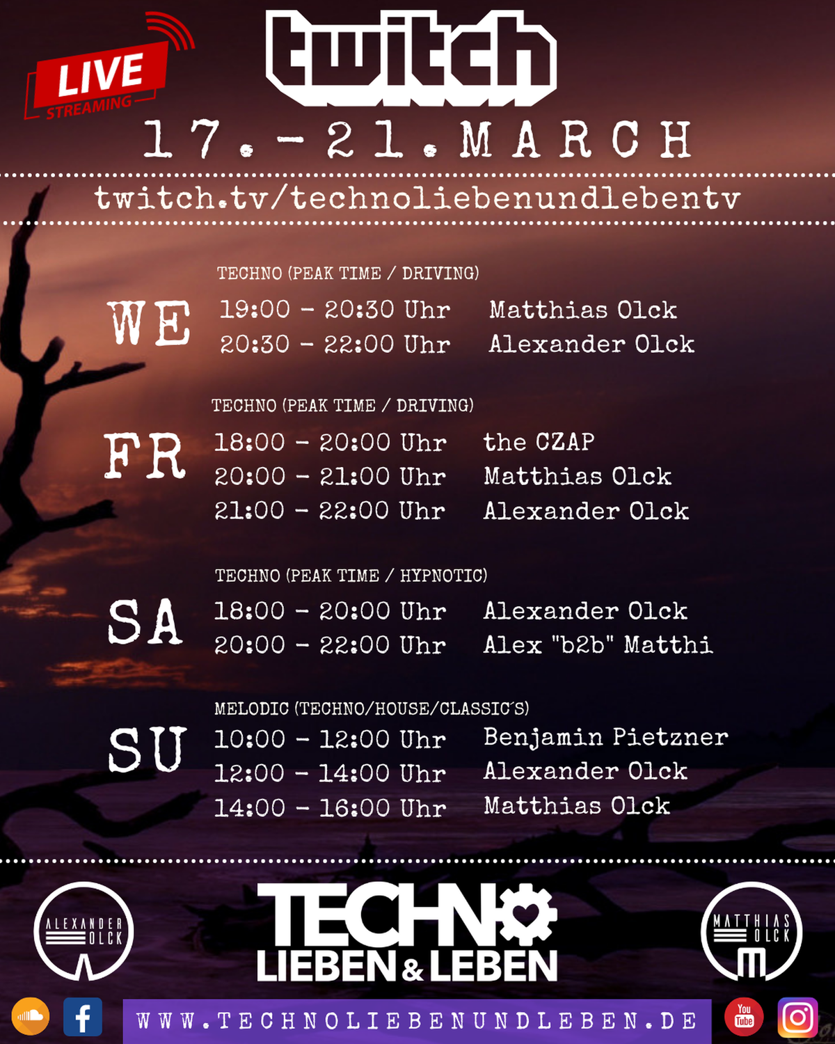 [21.03.2021] Techno Lieben &amp; Leben Livestream @ Twitch