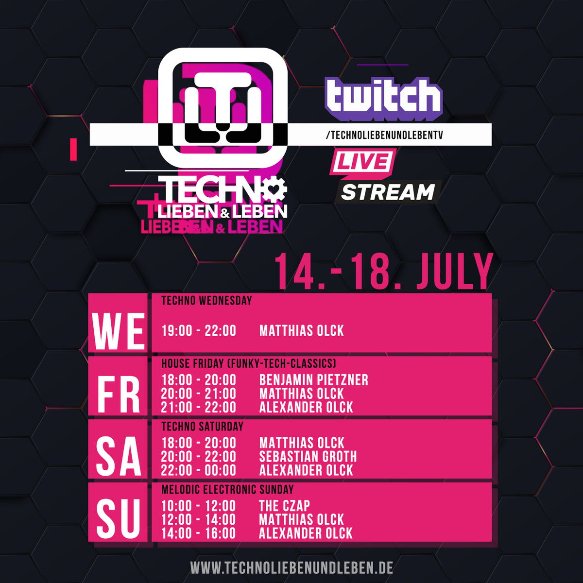 [16.07.2021] Techno Lieben &amp; Leben Livestream @ Twitch