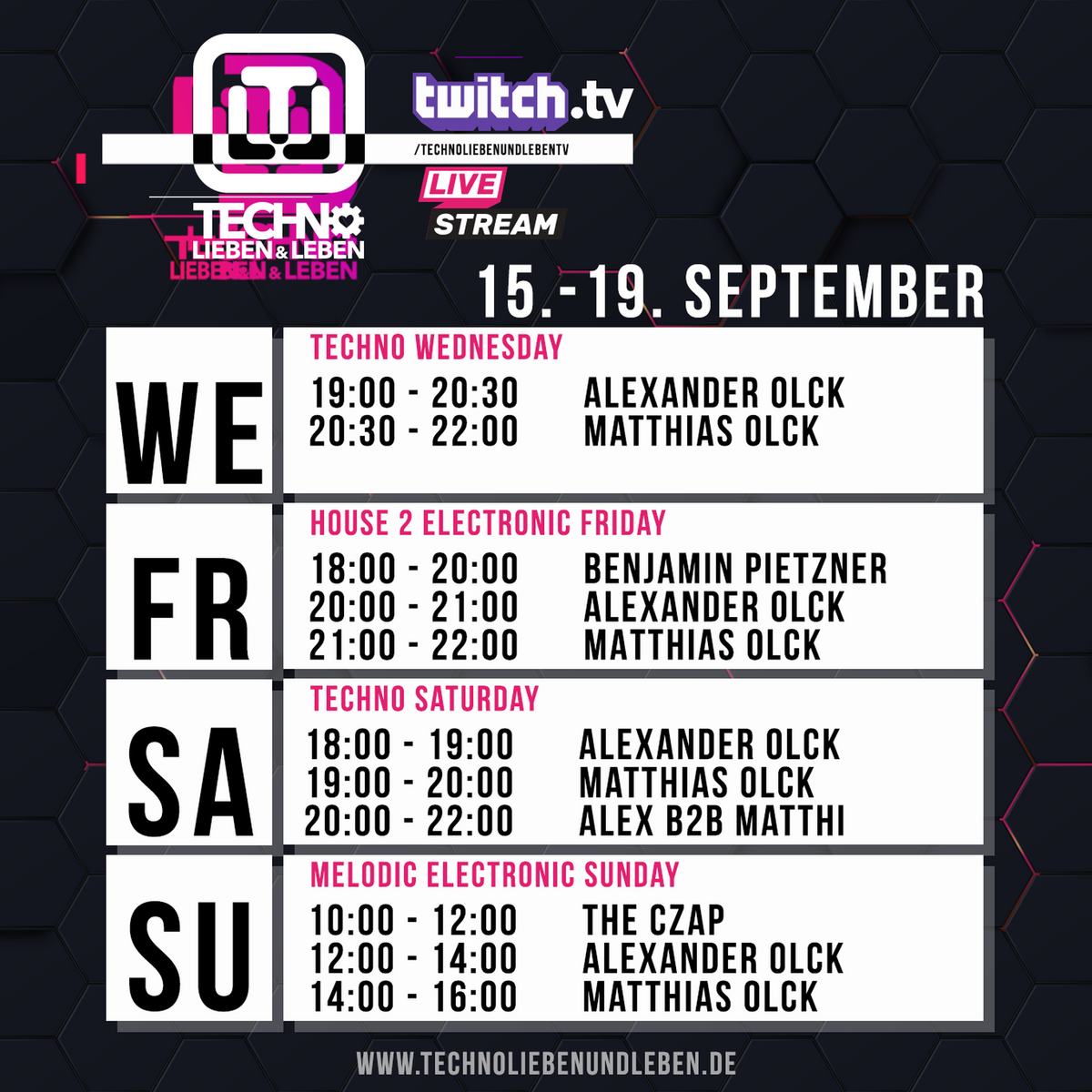 [17.09.2021] Techno Lieben &amp; Leben Livestream @ Twitch