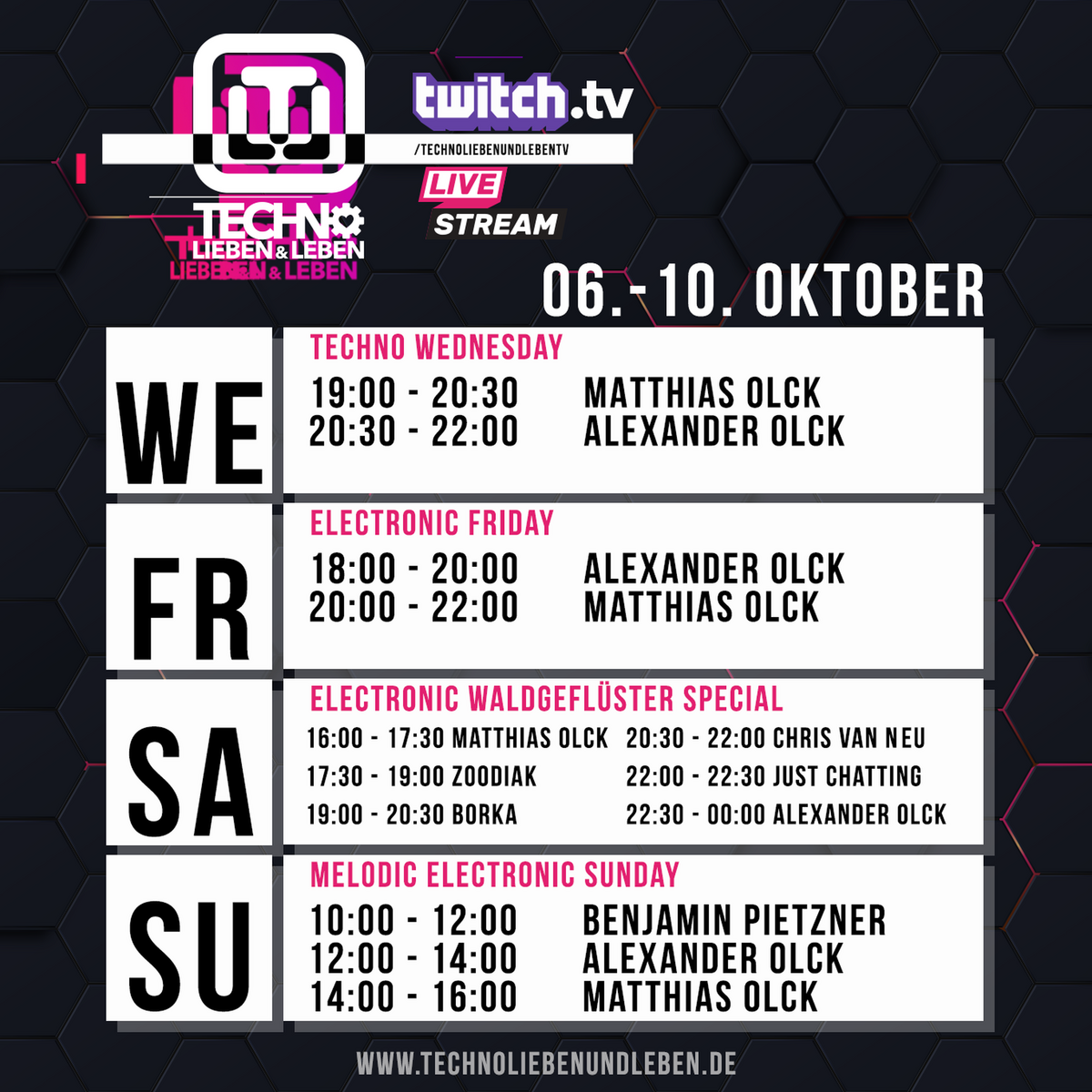 [10.10.2021] Techno Lieben &amp; Leben Livestream @ Twitch