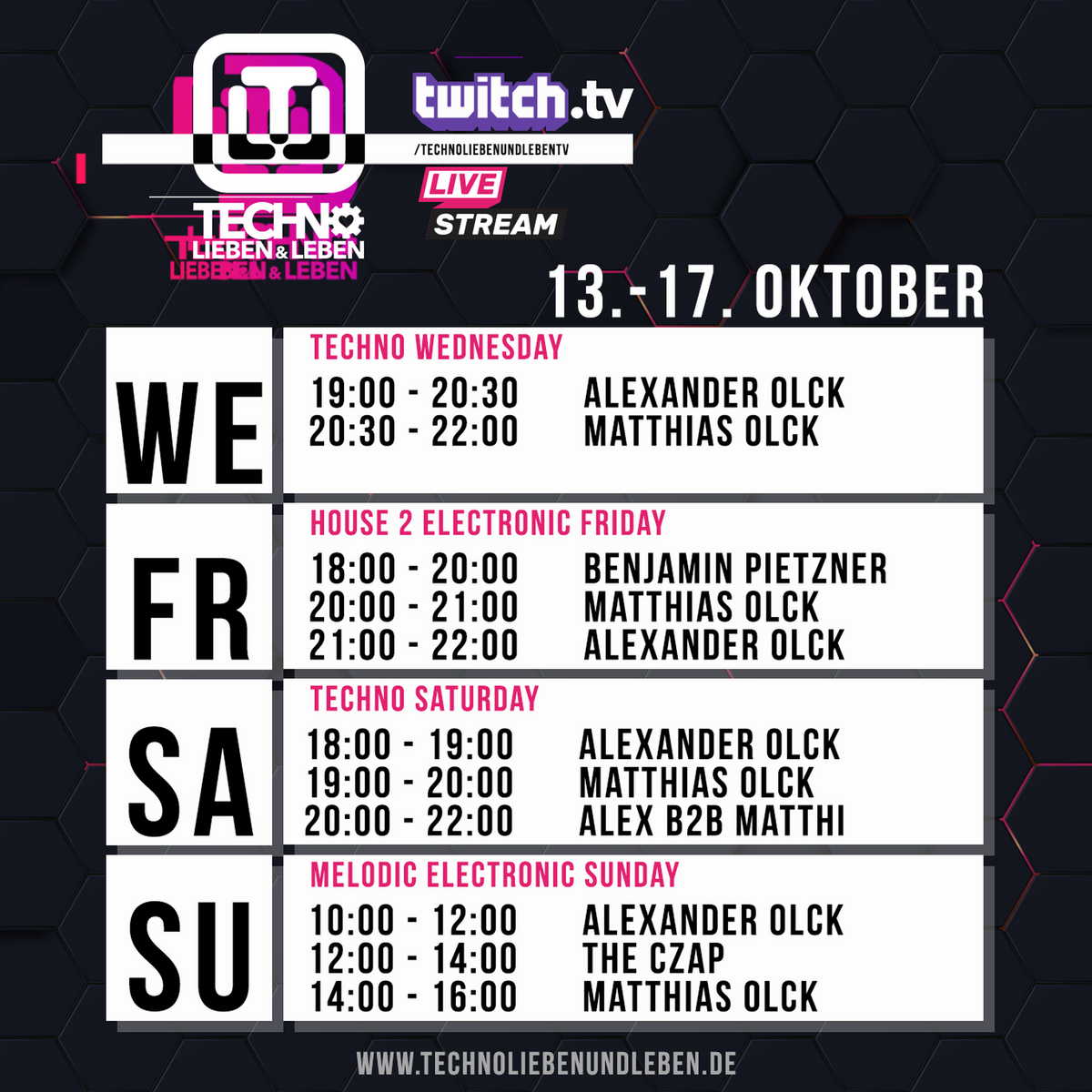 [15.10.2021] Techno Lieben &amp; Leben Livestream @ Twitch