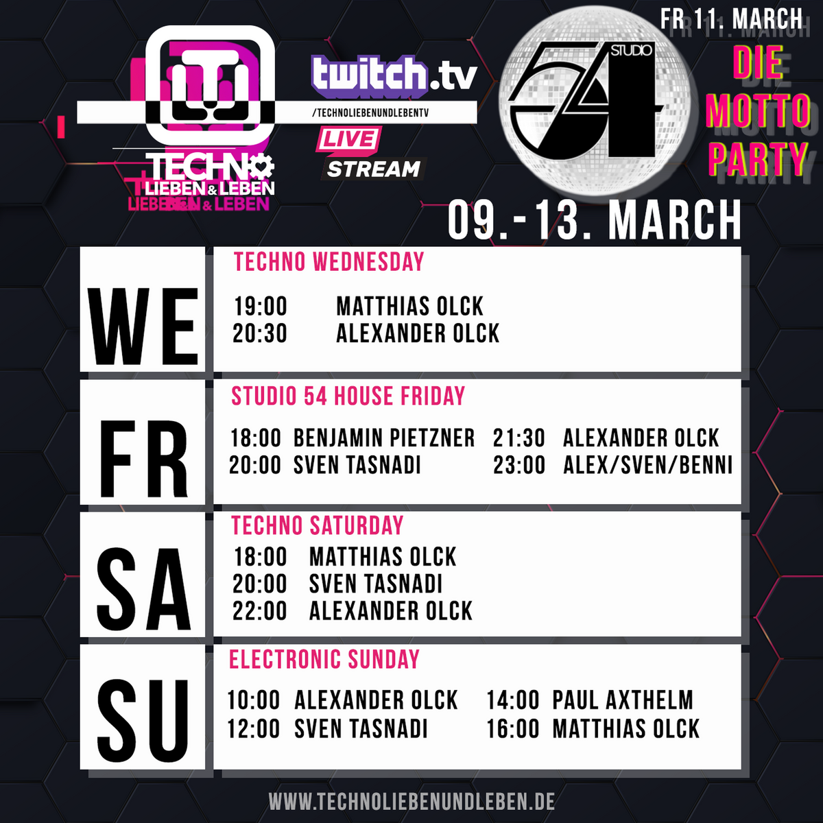 [11.03.2022] Techno Lieben &amp; Leben Livestream @ Twitch