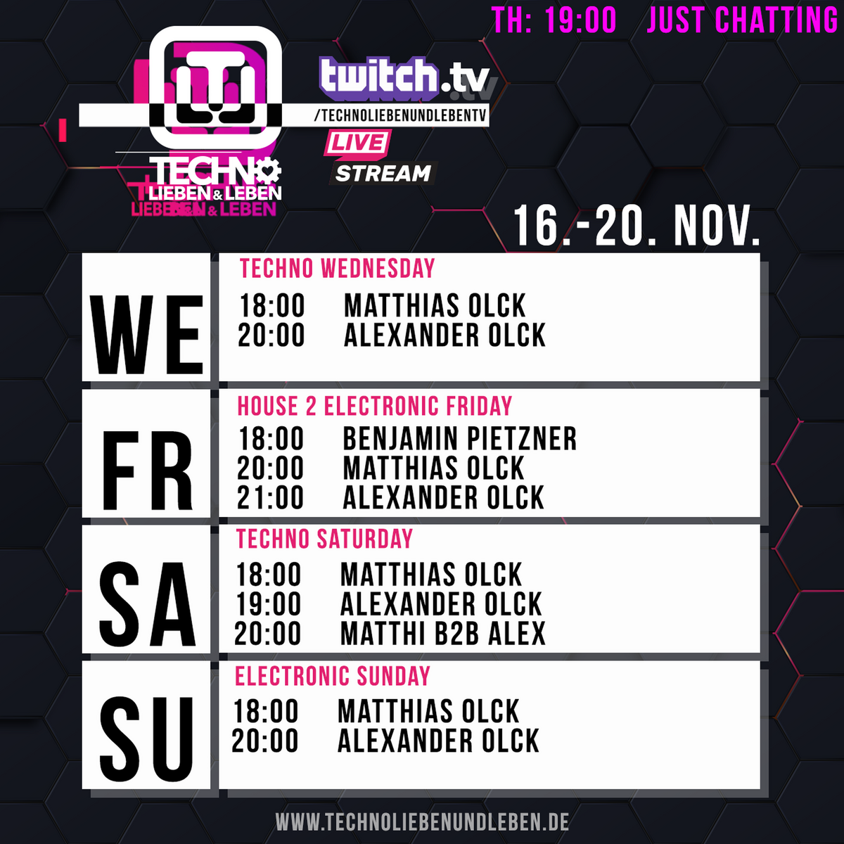 [18.11.2022] Techno Lieben &amp; Leben Livestream @ Twitch