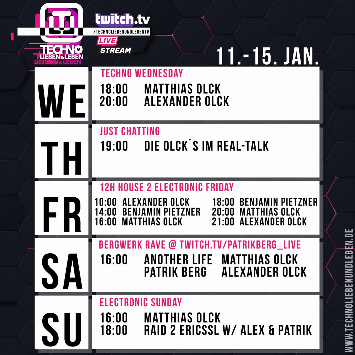 [13.01.2023] Techno Lieben &amp; Leben 12 h Livestream @ Twitch