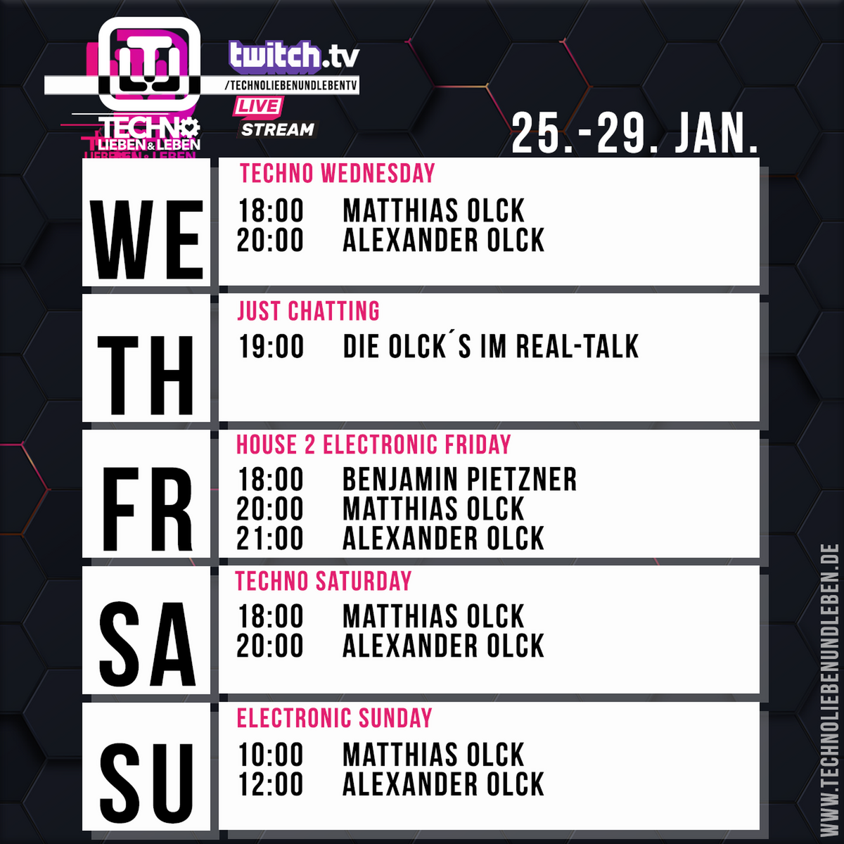 [27.01.2023] Techno Lieben &amp; Leben 12 h Livestream @ Twitch