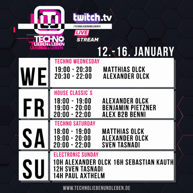 [14.01.2022] Techno Lieben &amp; Leben Livestream @ Twitch