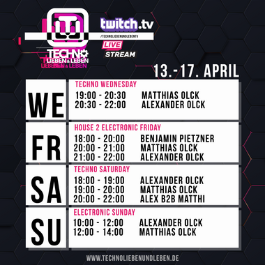[15.04.2022] Techno Lieben &amp; Leben Livestream @ Twitch