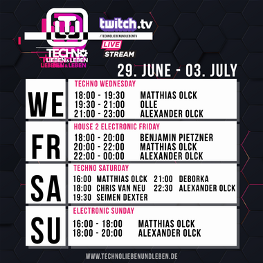 [01.07.2022] Techno Lieben &amp; Leben Livestream @ Twitch